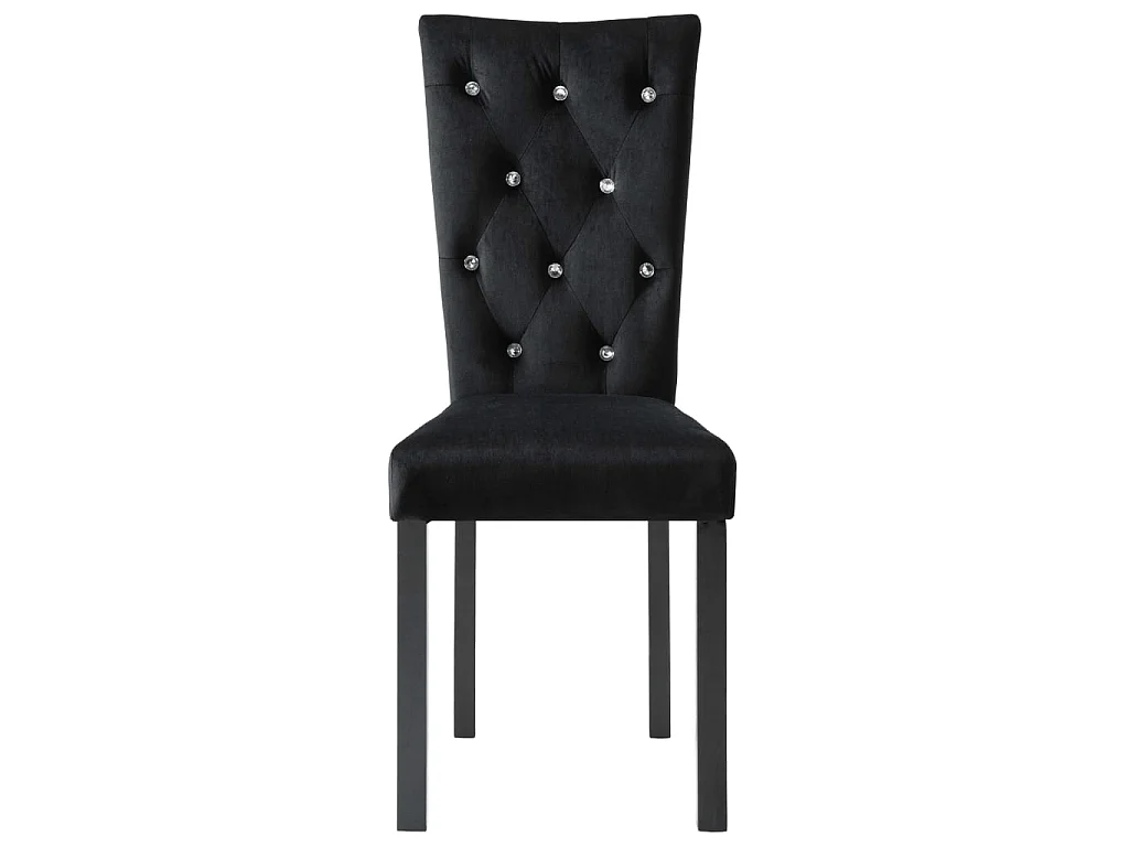 Silla de comedor 6 unidades terciopelo negro
