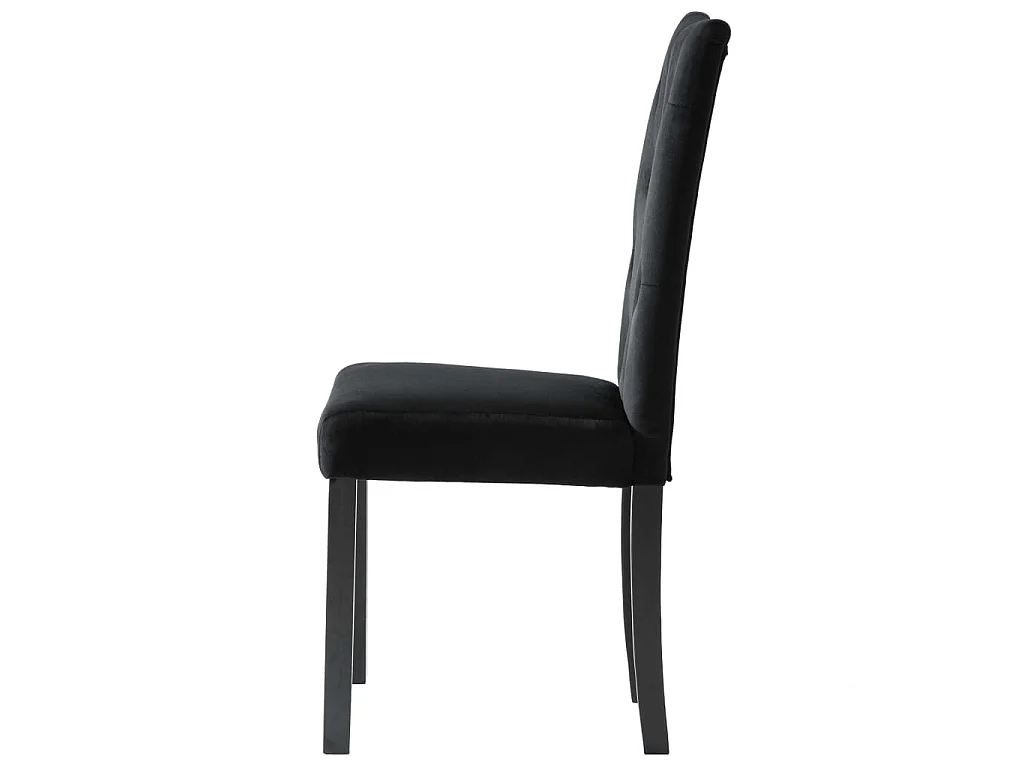 Silla de comedor 6 unidades terciopelo negro