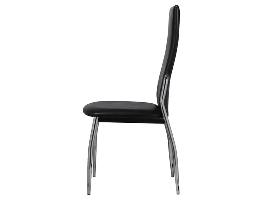 Chaises à manger lot de 6 noir similicuir
