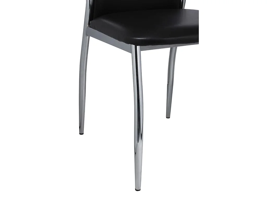 Chaises à manger lot de 6 noir similicuir