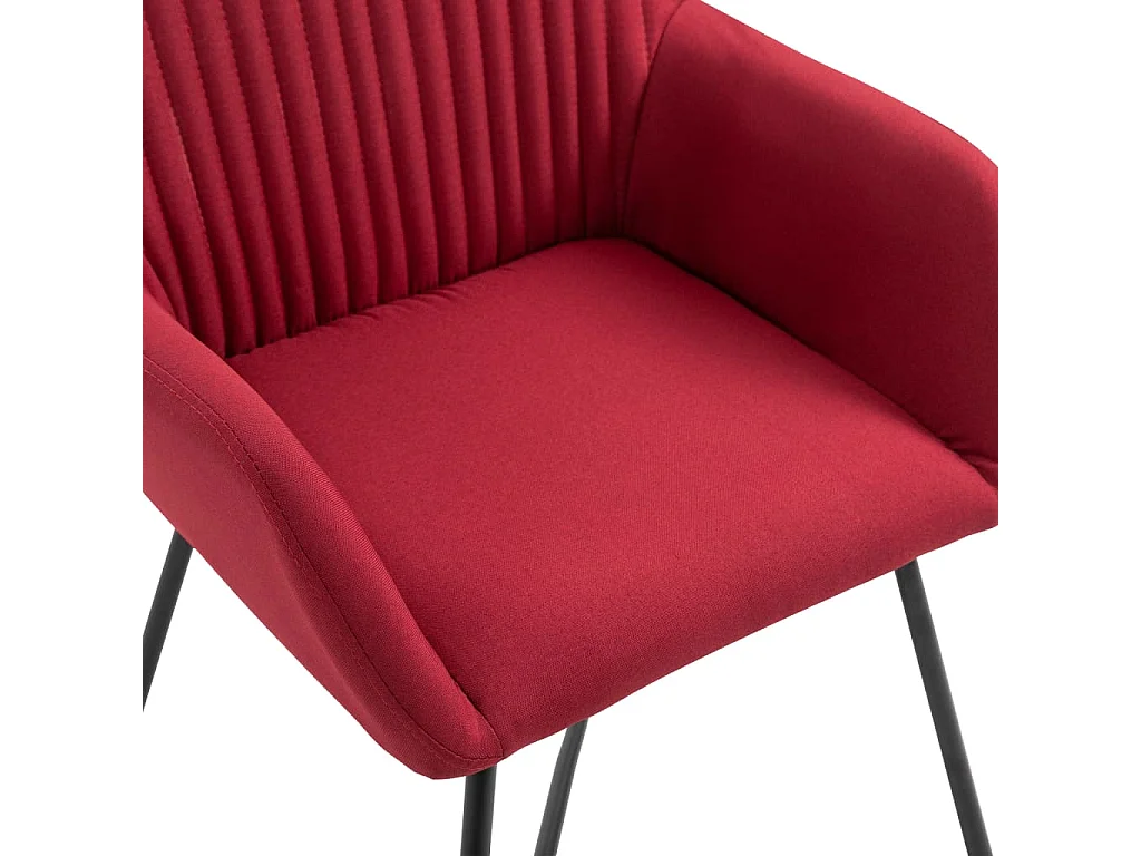 Chaises à manger lot de 2 rouge bordeaux tissu