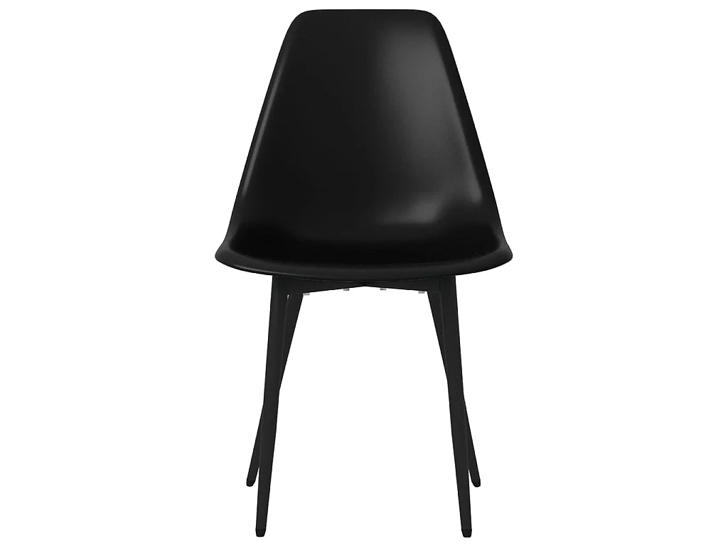 Chaises à manger lot de 6 noir PP