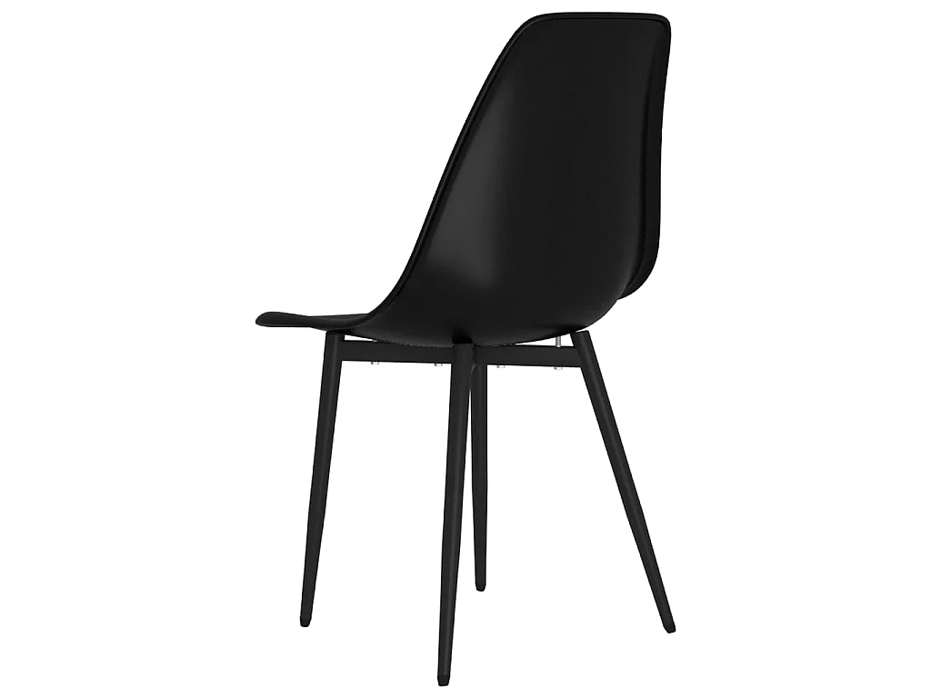 Chaises à manger lot de 6 noir PP