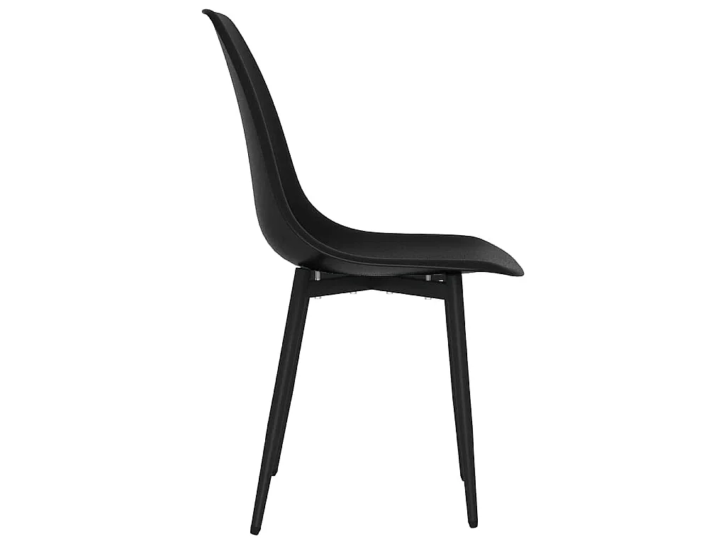 Chaises à manger lot de 6 noir PP