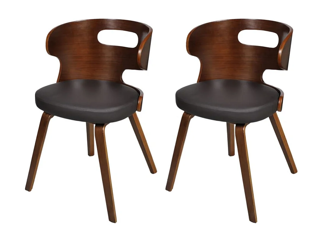 Eetkamerstoelen 2 st kunstleer bruin