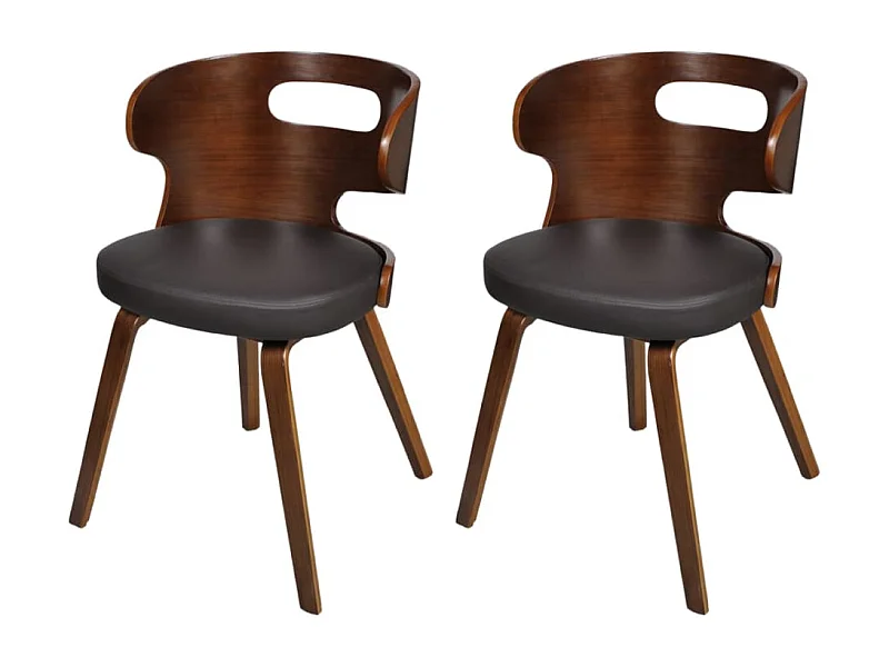 Eetkamerstoelen 2 st kunstleer bruin