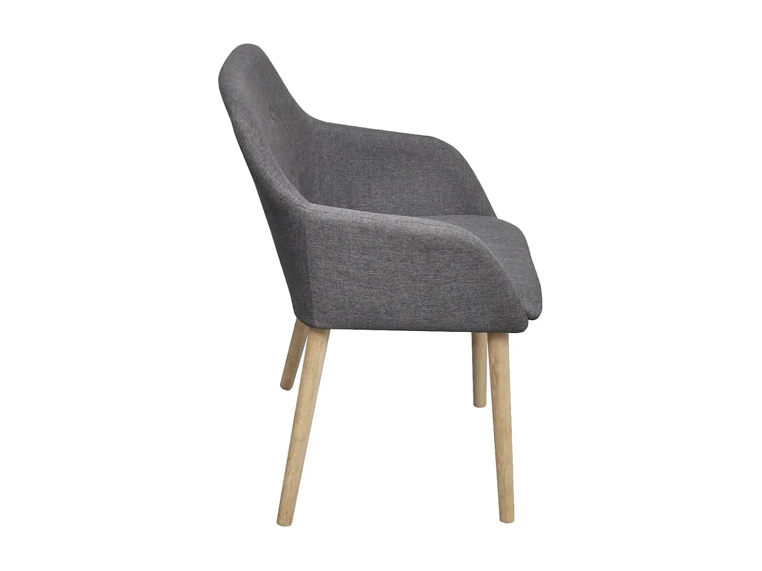 Chaises à manger lot de 6 gris clair tissu et chêne massif