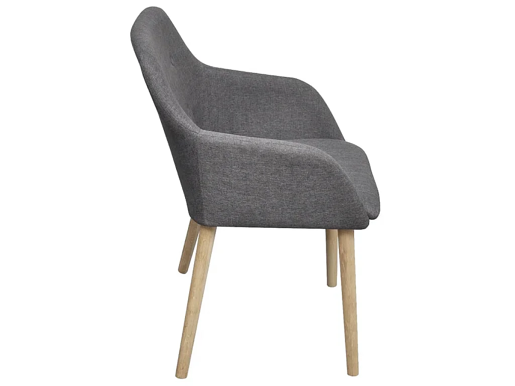 Chaises à manger lot de 6 gris clair tissu et chêne massif