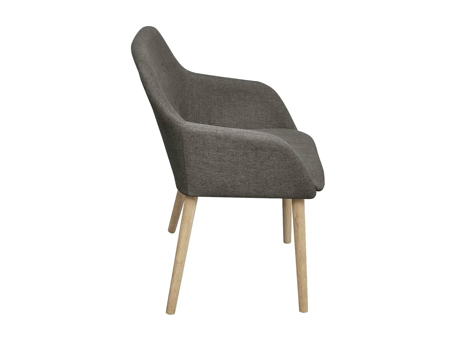 Cadeiras jantar 2 pcs tecido cinzento-claro e carvalho maciço