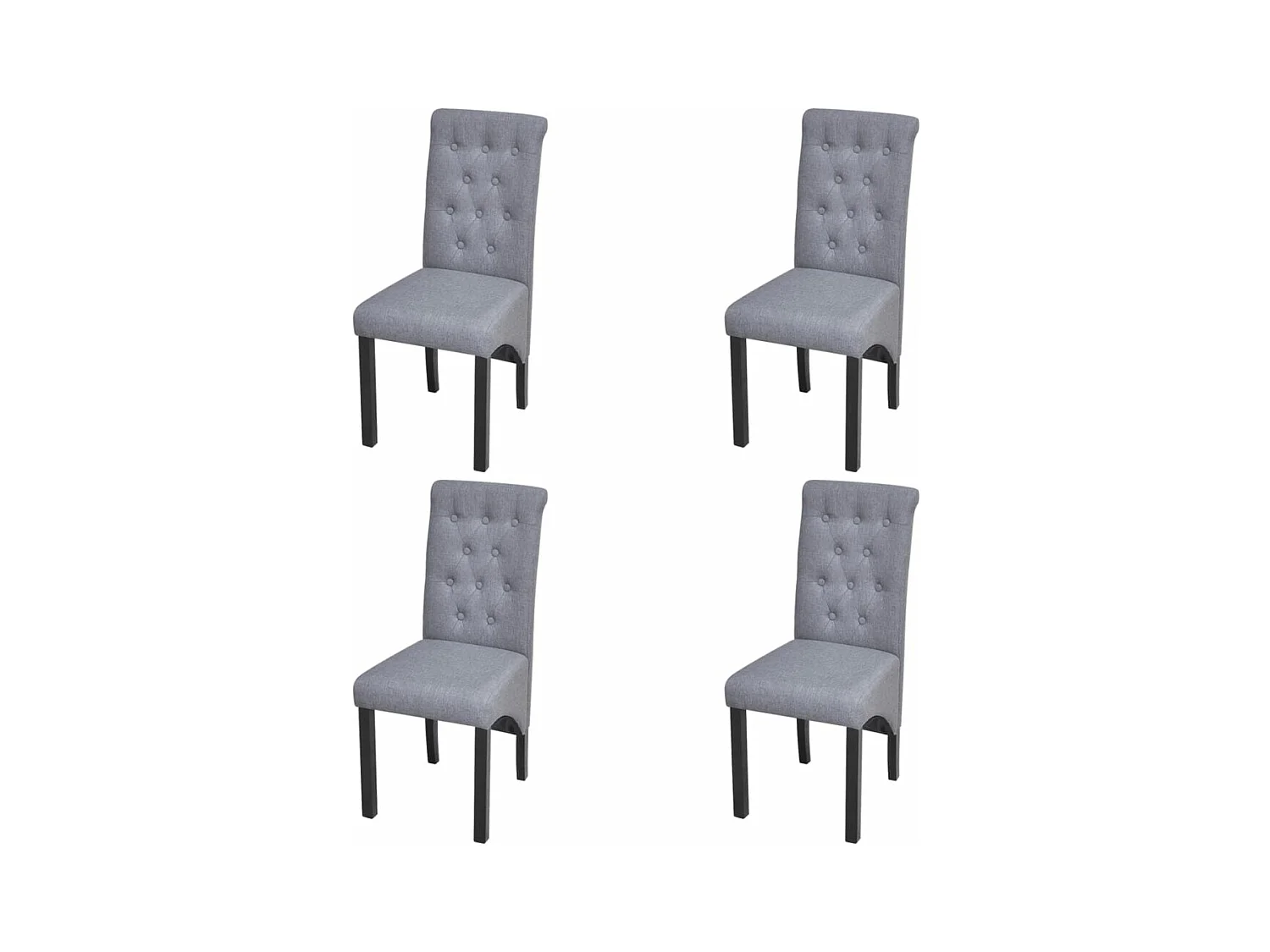 Chaises à manger lot de 4 gris clair tissu