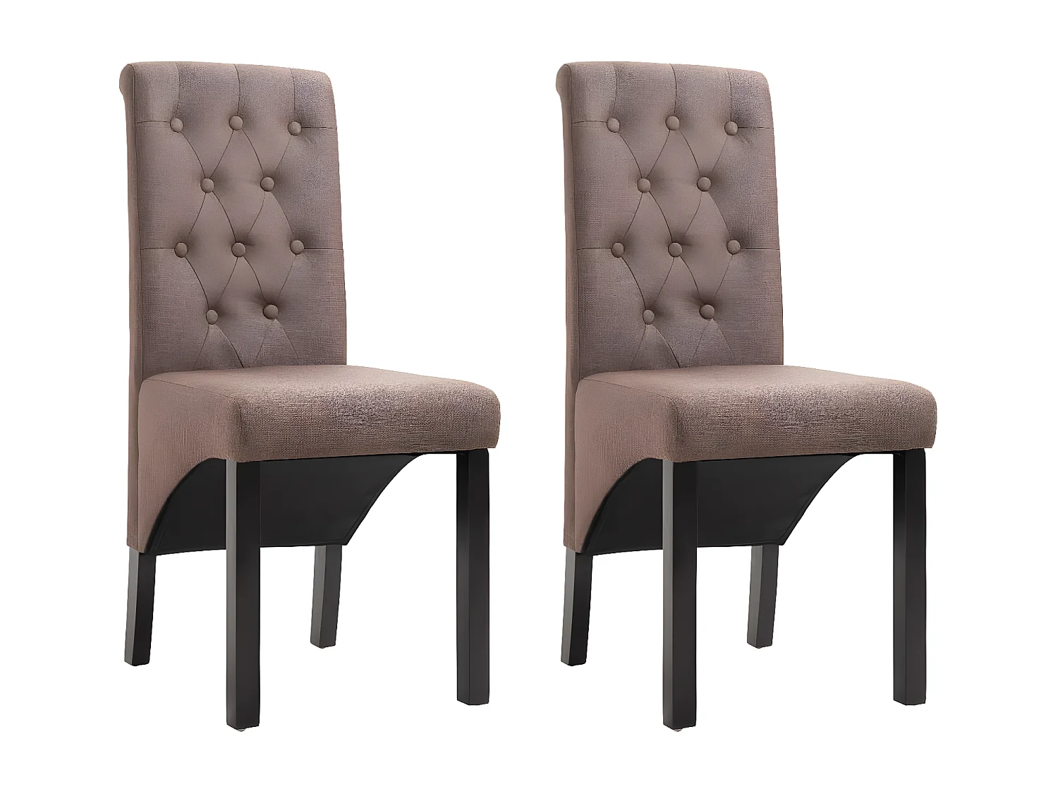 Chaises à manger lot de 2 marron tissu