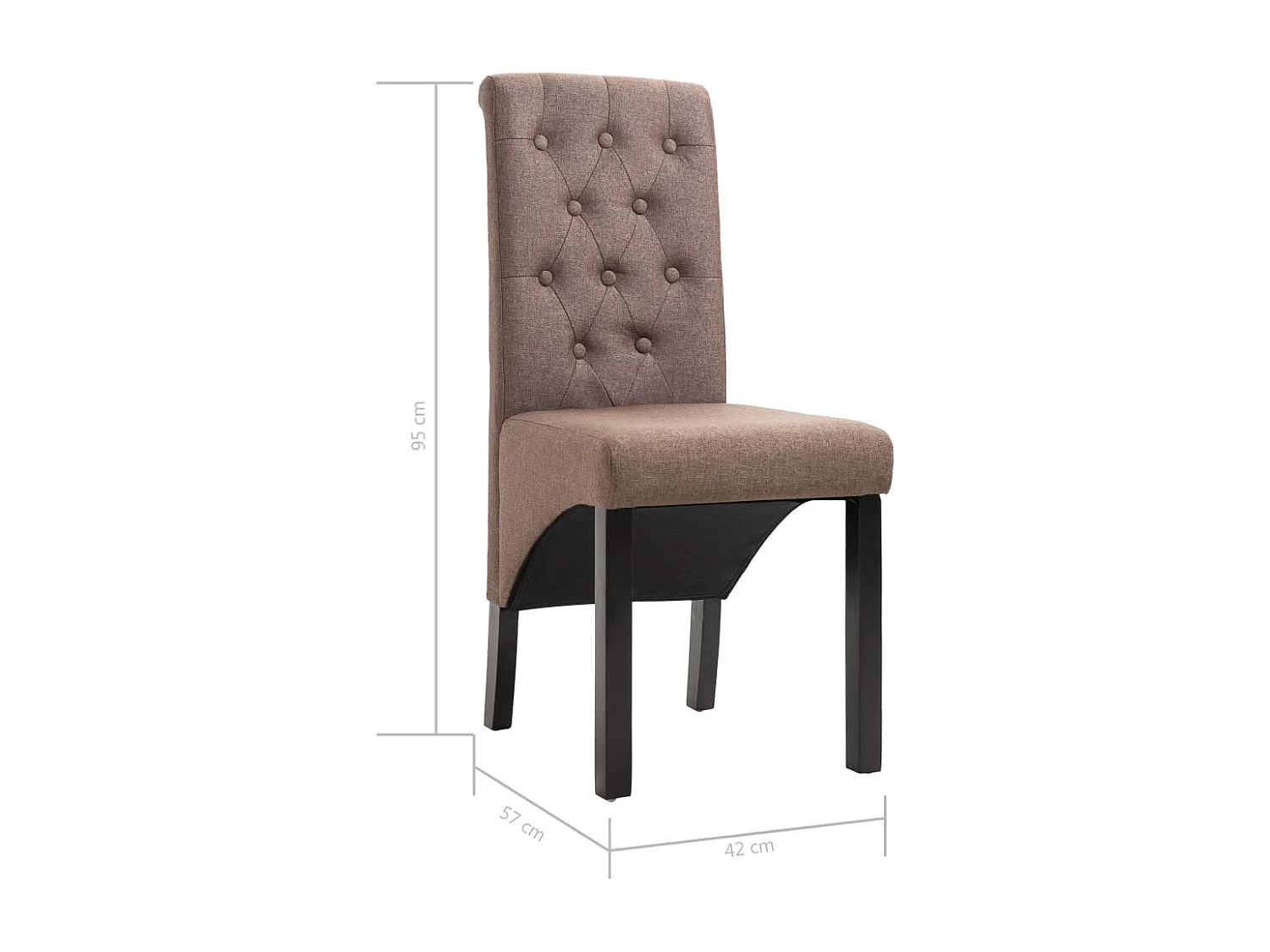 Chaises à manger lot de 2 marron tissu