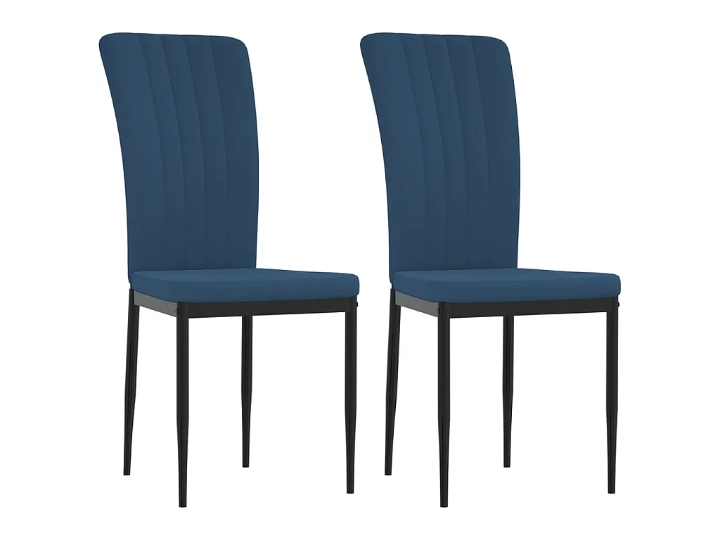 Chaises à manger lot de 2 Bleu Velours
