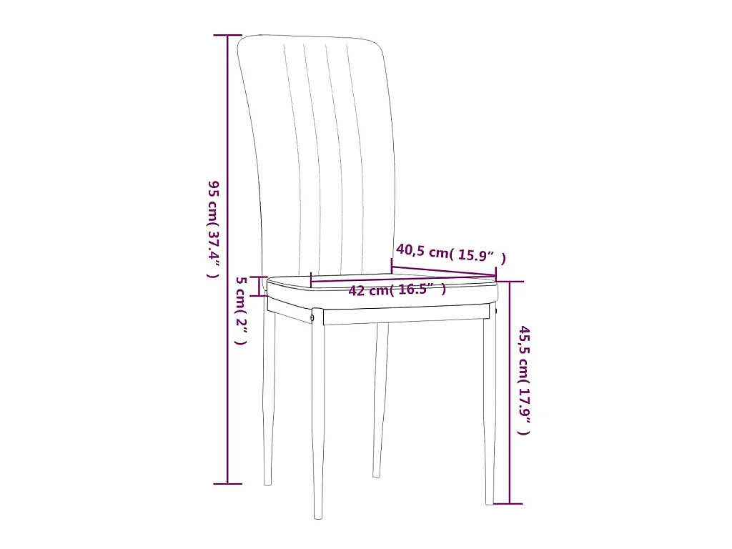 Chaises à manger lot de 2 Bleu Velours