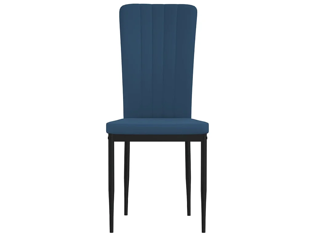 Chaises à manger lot de 2 Bleu Velours