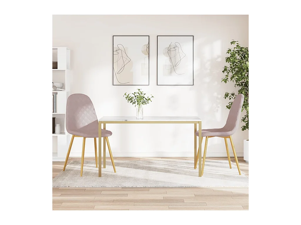 Chaises à manger lot de 2 Rose Velours