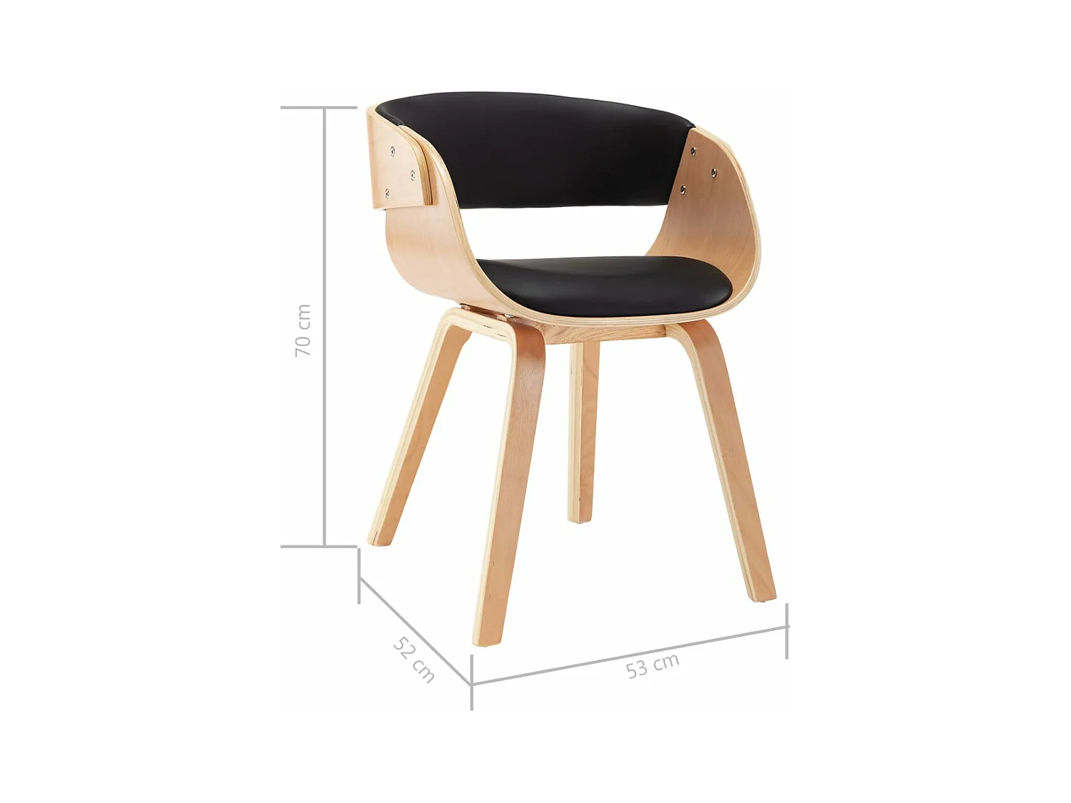 Esszimmerstühle 2 Stk. Schwarz Bugholz und Kunstleder