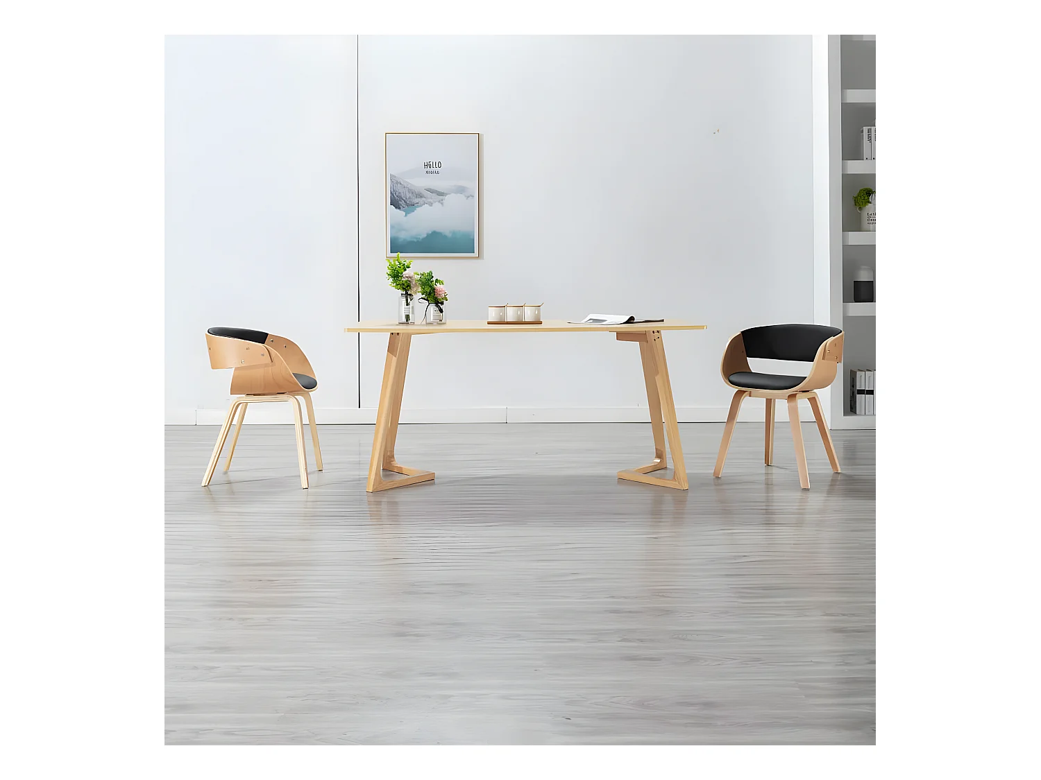 Esszimmerstühle 2 Stk. Schwarz Bugholz und Kunstleder