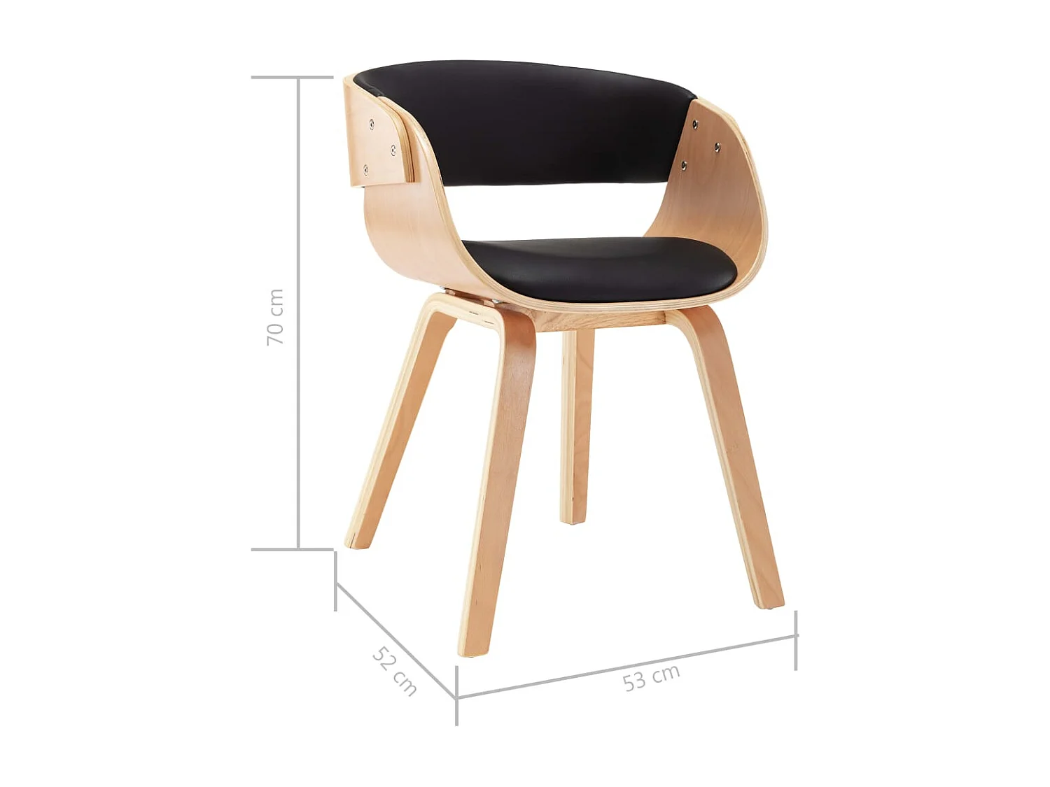 Sedie da Pranzo 2 pz Nere in Legno Curvato e Similpelle