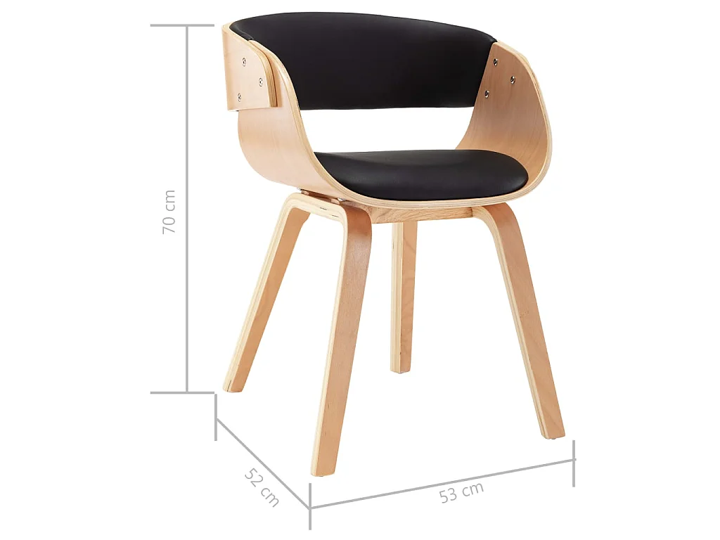 Sedie da Pranzo 2 pz Nere in Legno Curvato e Similpelle