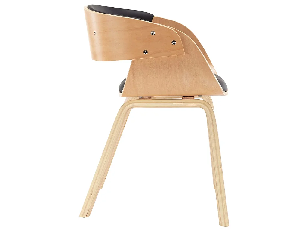 Sedie da Pranzo 2 pz Nere in Legno Curvato e Similpelle