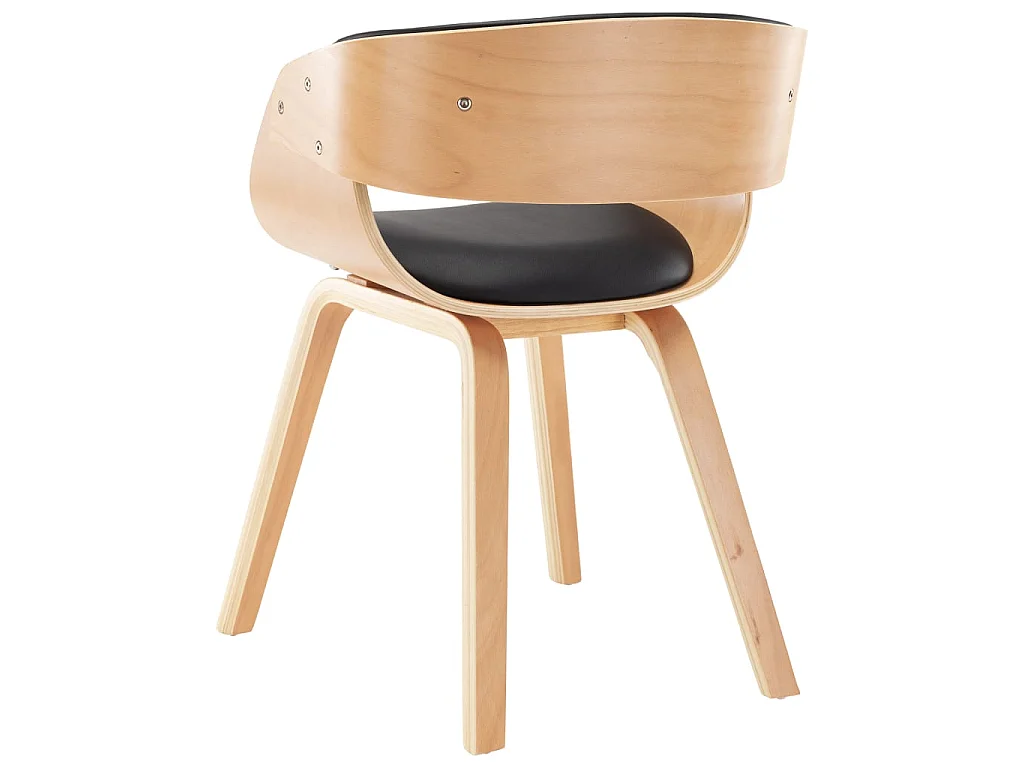 Sedie da Pranzo 2 pz Nere in Legno Curvato e Similpelle