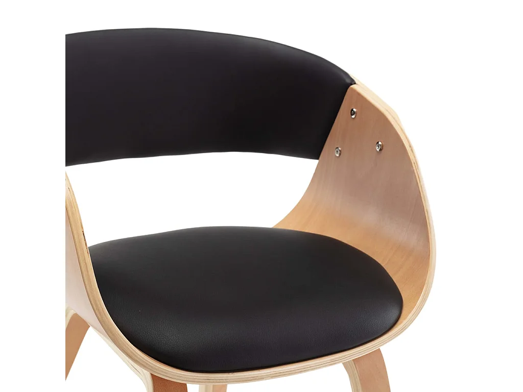 Sedie da Pranzo 2 pz Nere in Legno Curvato e Similpelle