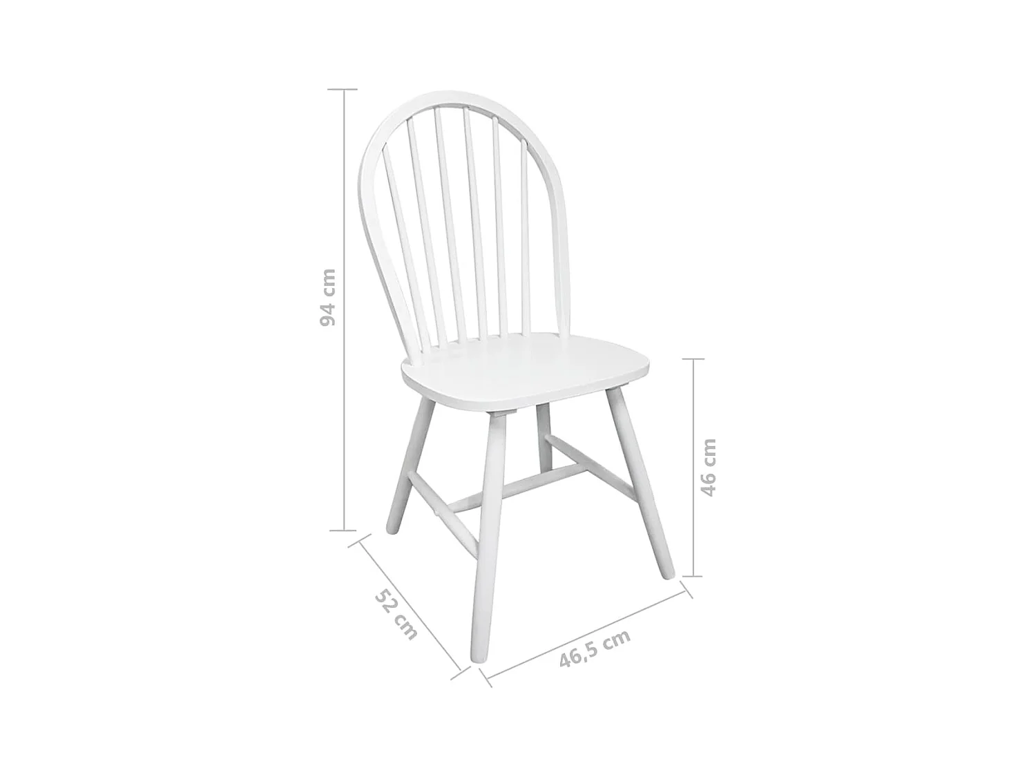 Eetkamerstoelen 4 st massief rubberwood wit