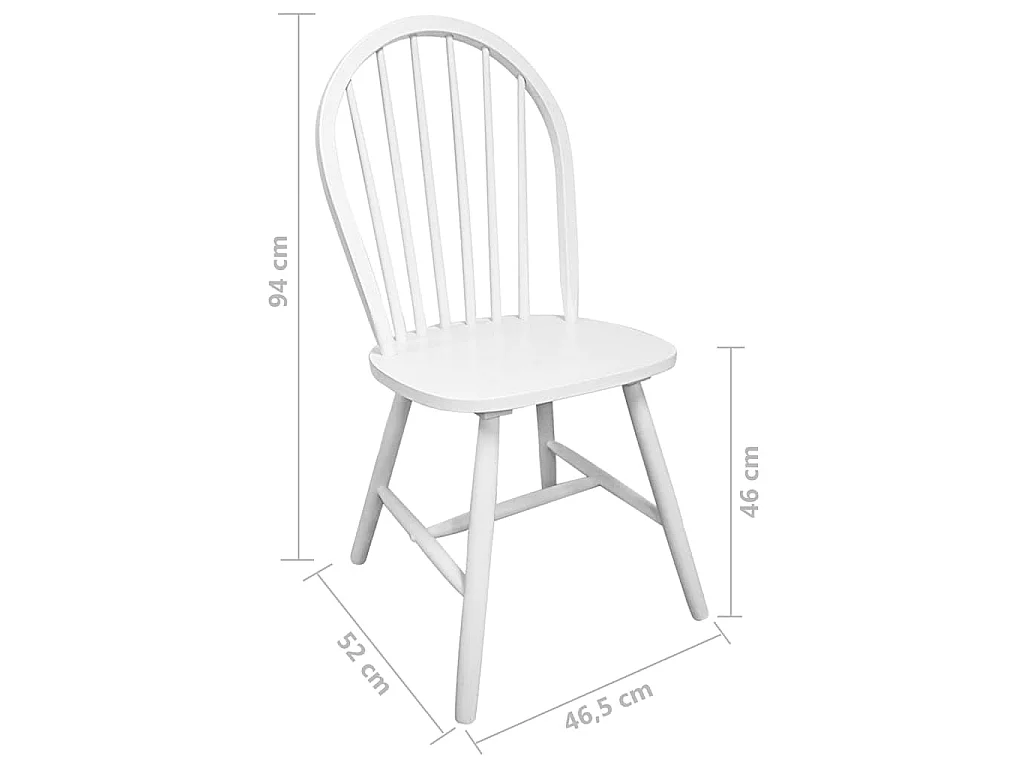 Esszimmerstühle 4 Stk. Weiß Massivholz Gummibaum