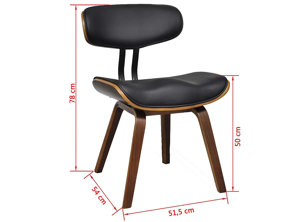 Cadeiras jantar 4 pcs madeira curvada e couro artificial