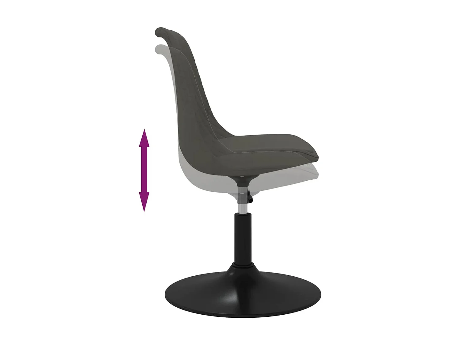 Chaises pivotantes à manger lot de 4 Gris foncé Velours