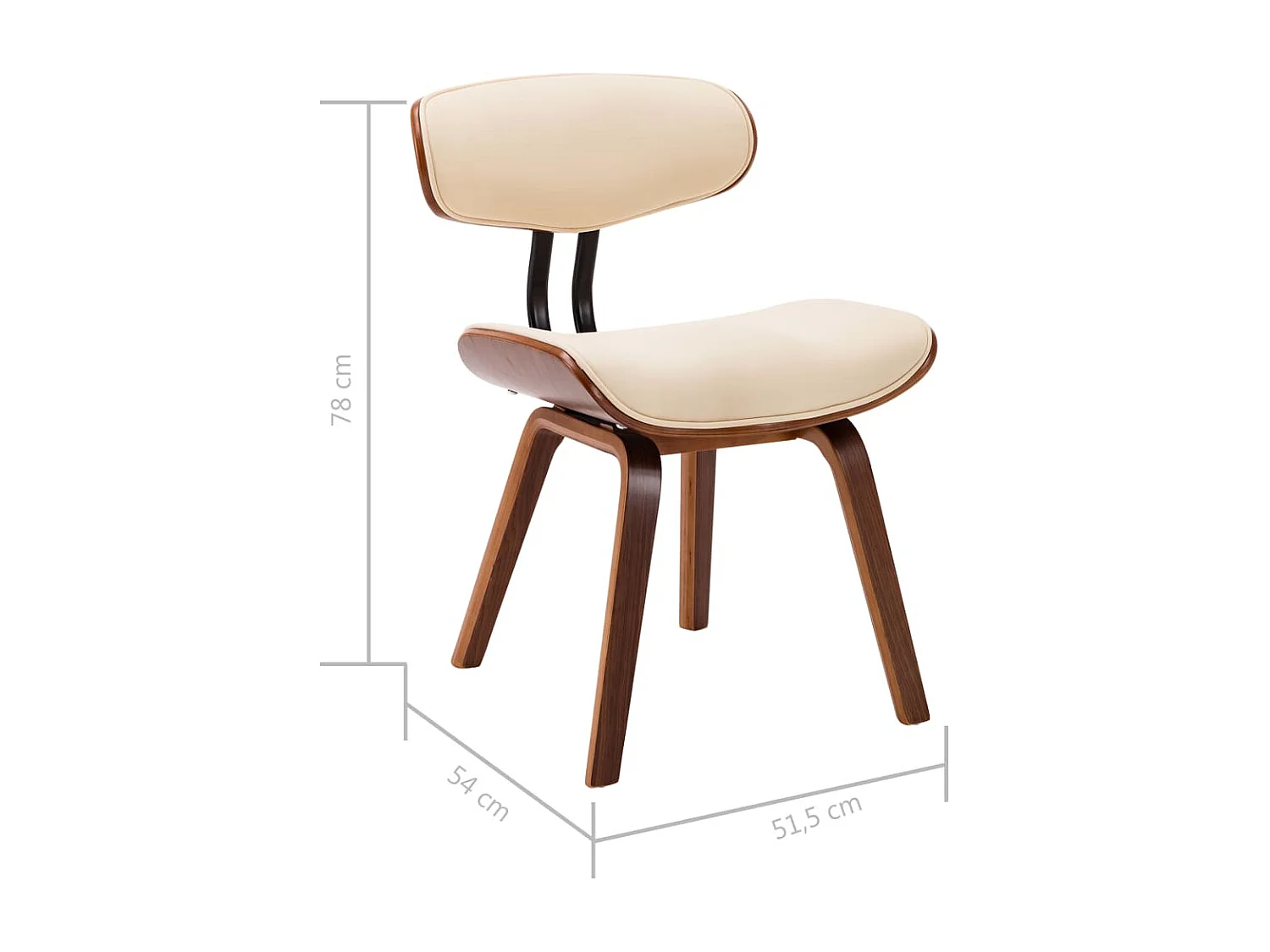 Esszimmerstühle 2 Stk. Creme Bugholz und Kunstleder