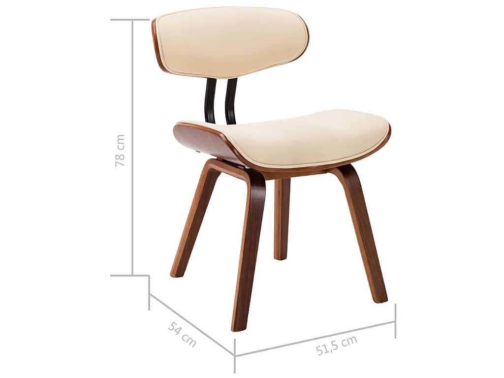 Sedie da Pranzo 2 pz Crema in Legno Piegato e Similpelle