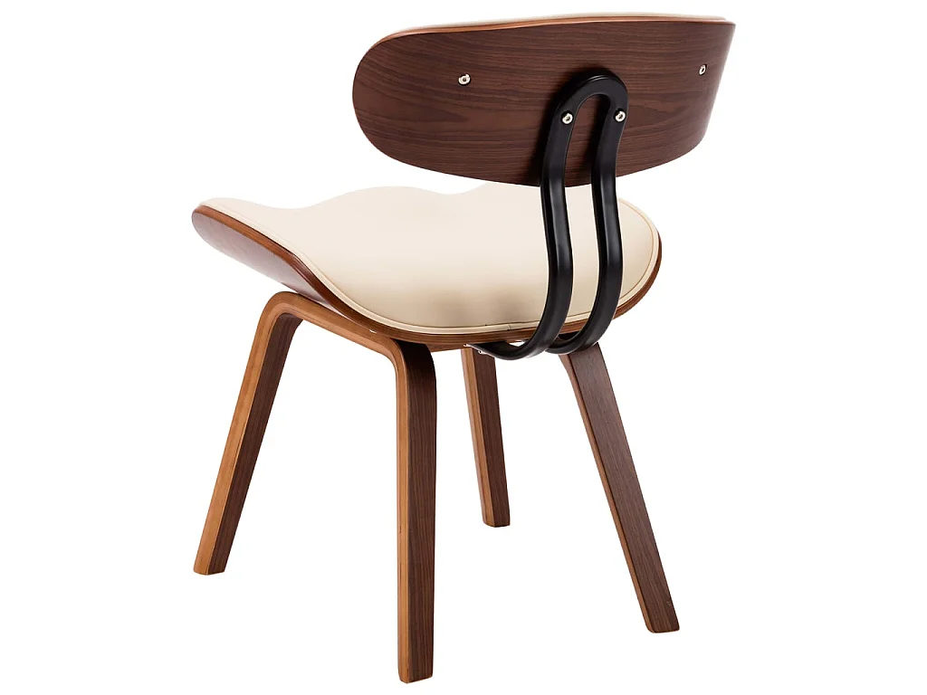 Sedie da Pranzo 2 pz Crema in Legno Piegato e Similpelle