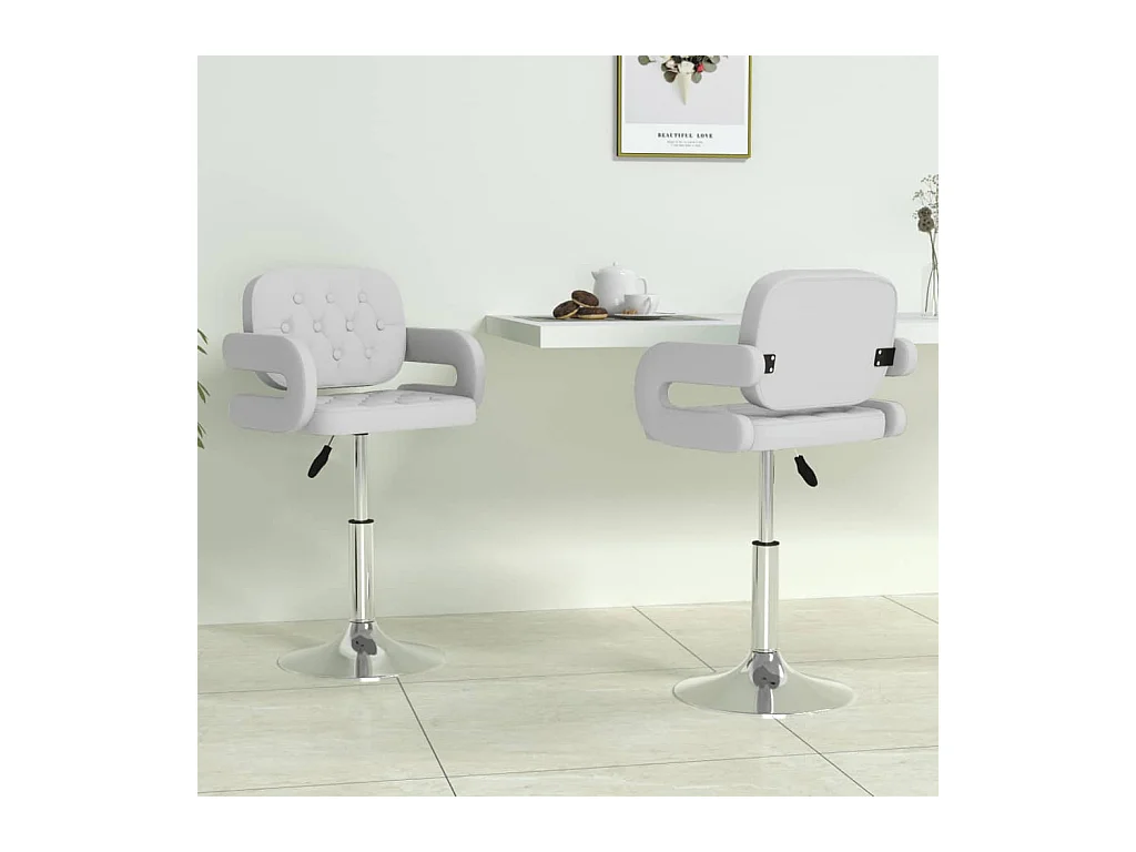 Chaises pivotantes à manger lot de 2 blanc similicuir