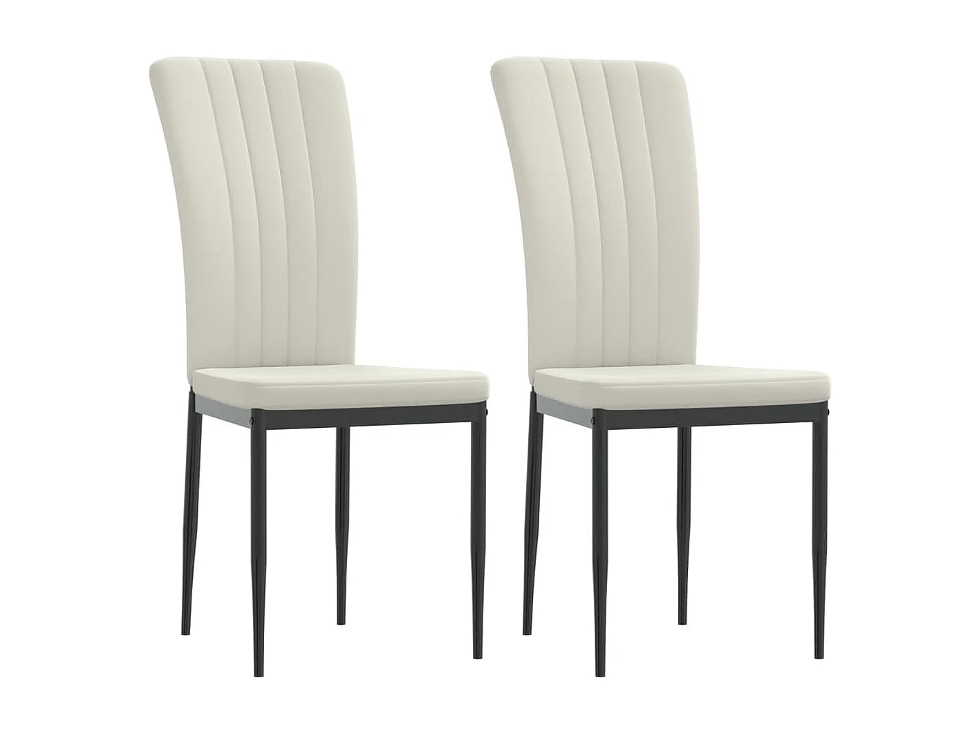 Chaises à manger lot de 2 Crème Velours