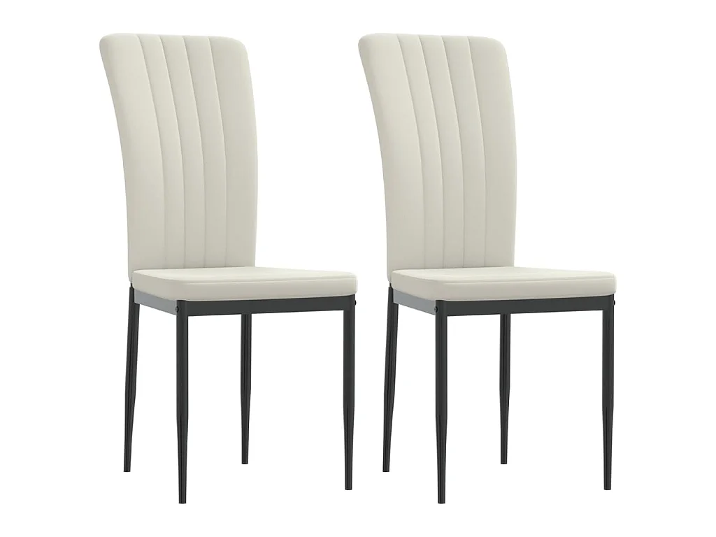 Chaises à manger lot de 2 Crème Velours