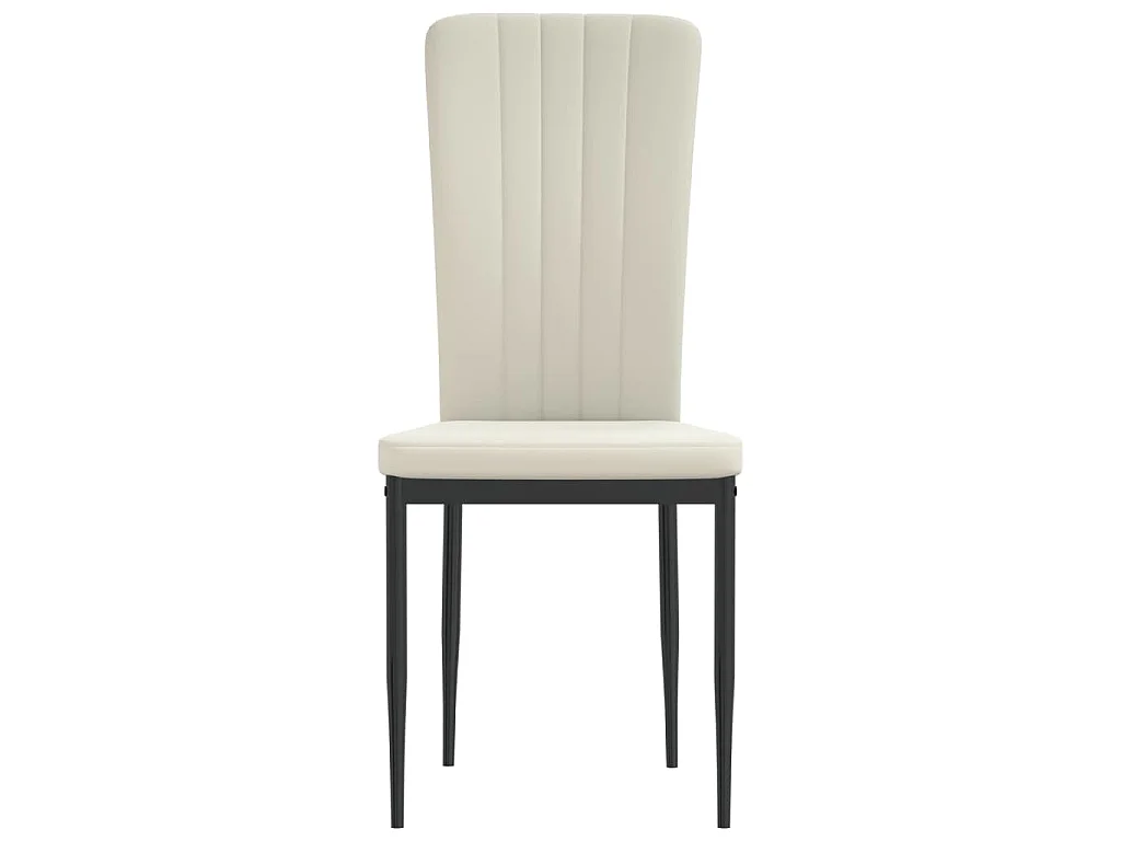 Chaises à manger lot de 2 Crème Velours