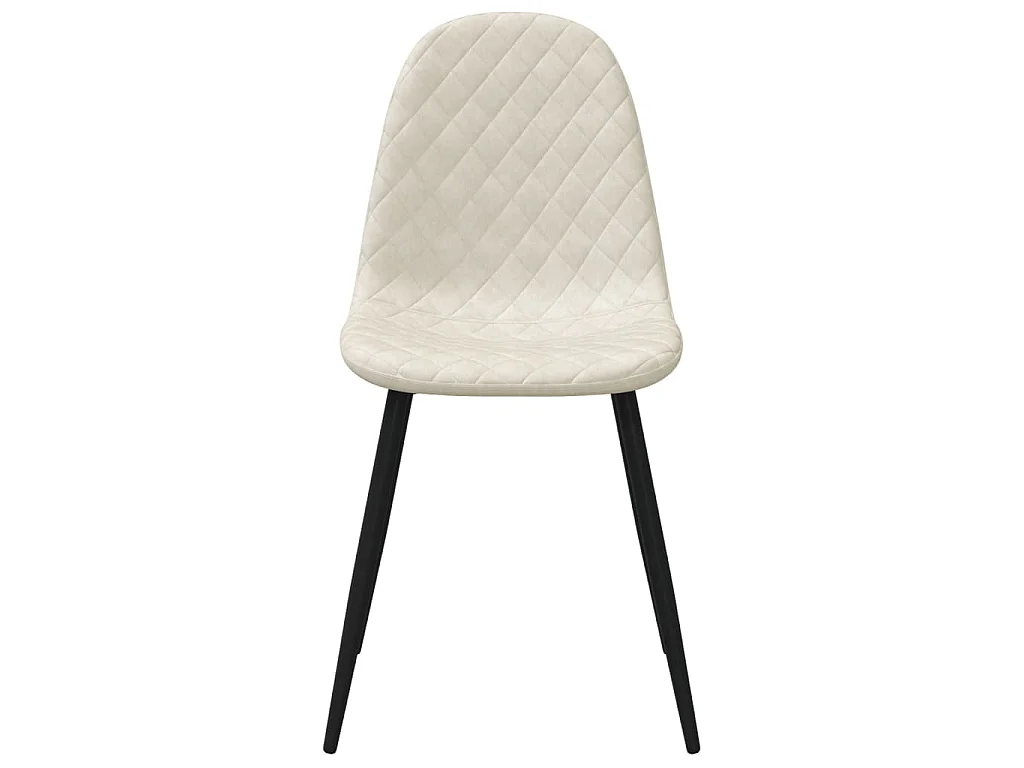 Eetkamerstoelen 4 st fluweel crèmewit