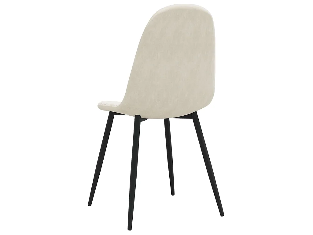 Eetkamerstoelen 4 st fluweel crèmewit