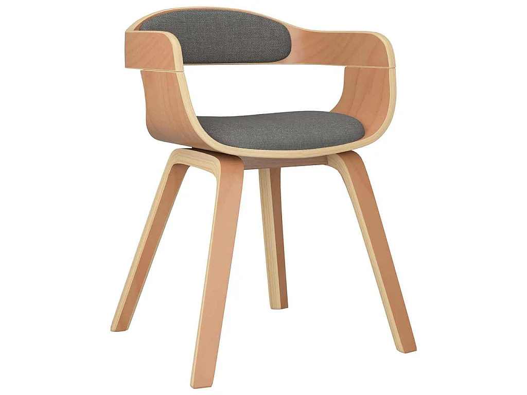 Chaise à manger Gris clair Bois courbé et tissu