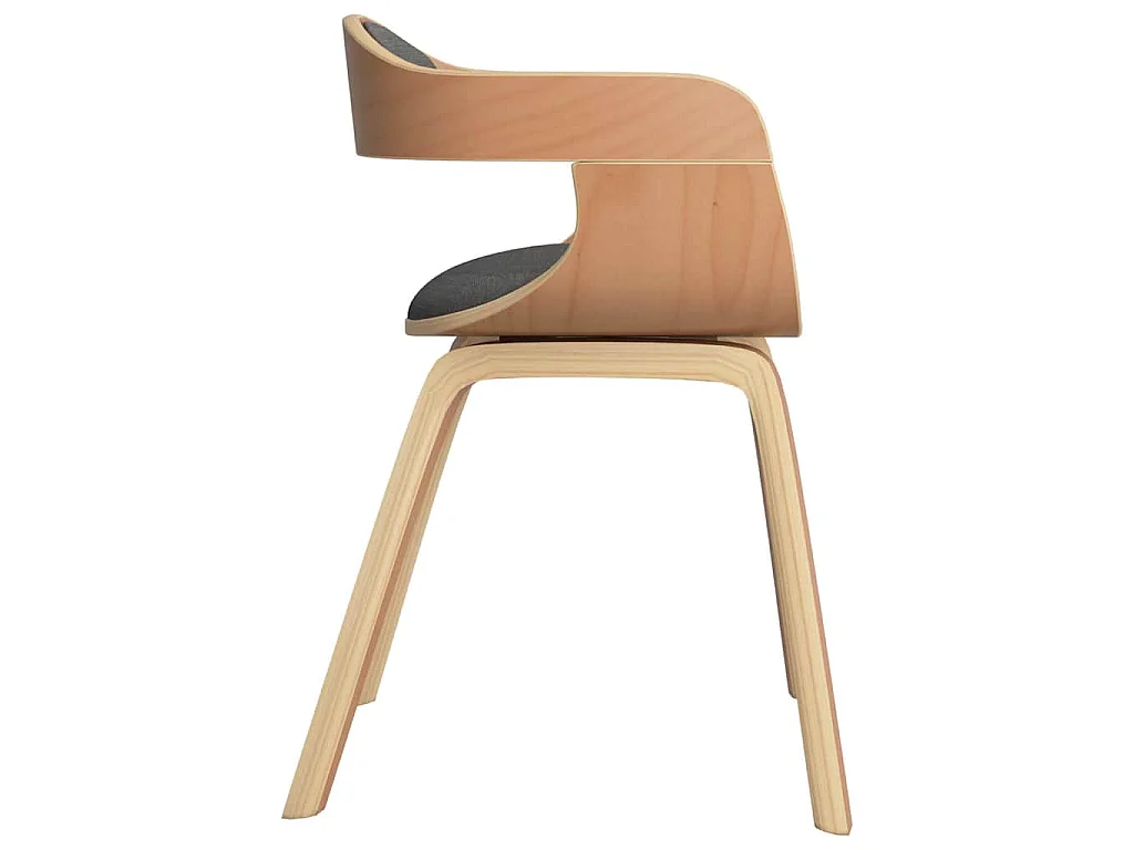 Chaise à manger Gris clair Bois courbé et tissu