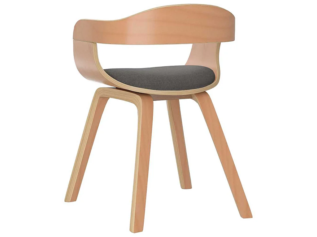 Chaise à manger Gris clair Bois courbé et tissu