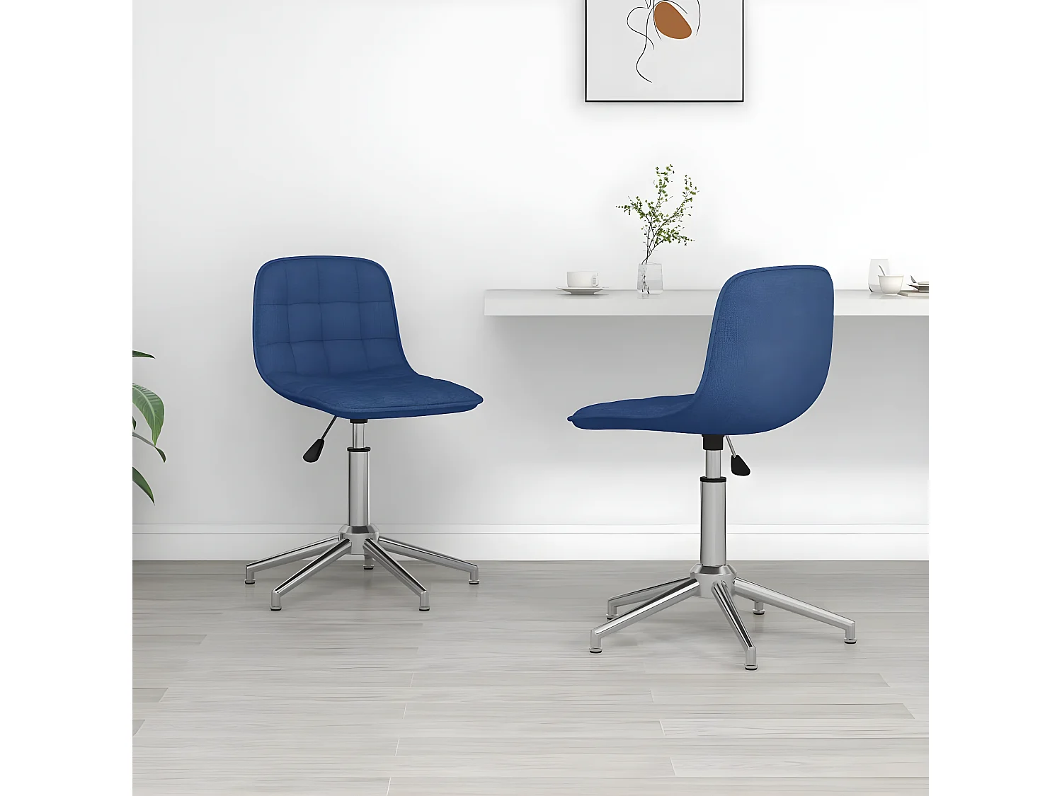 Chaises pivotantes à manger lot de 2 bleu tissu