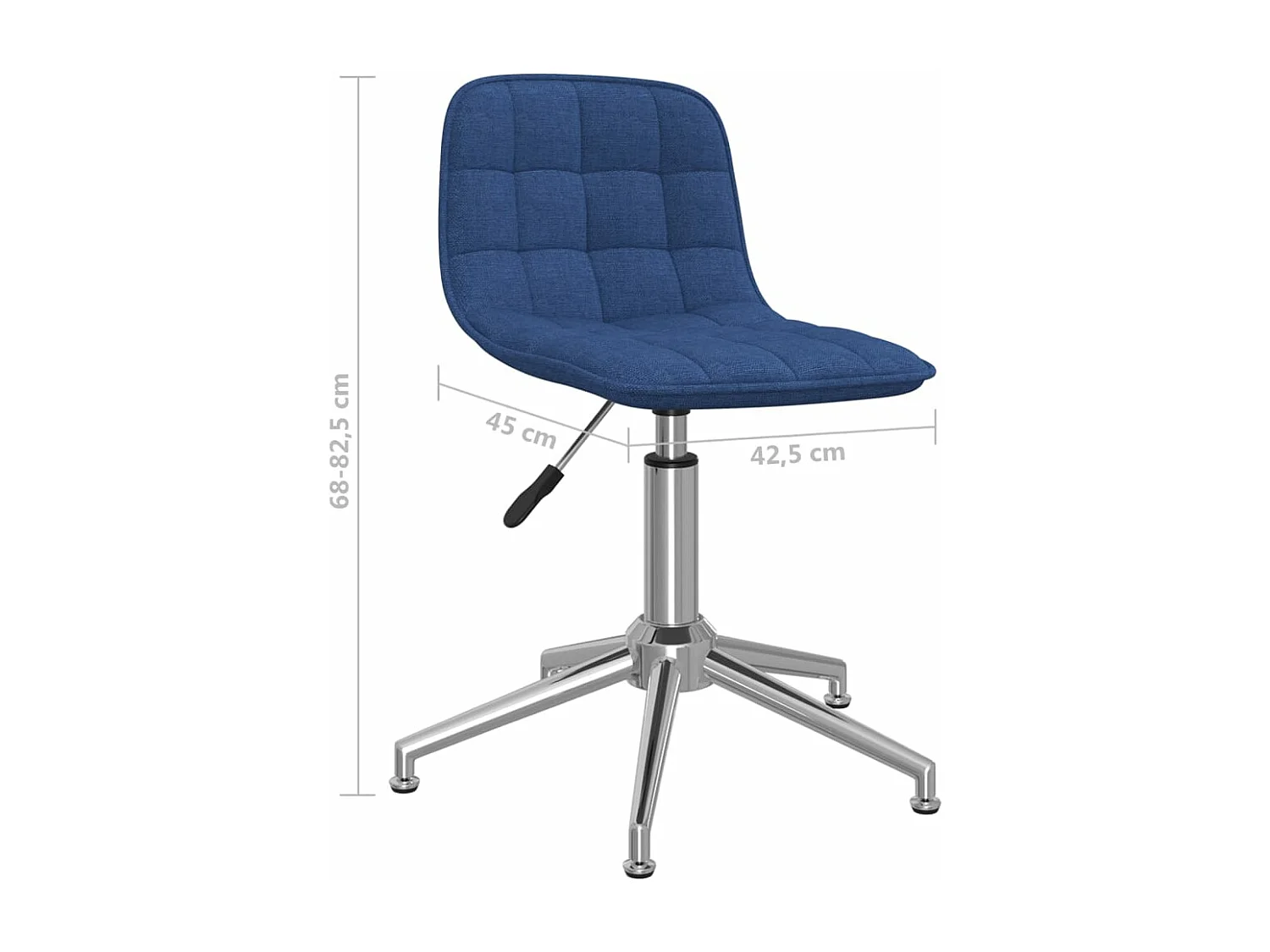 Chaises pivotantes à manger lot de 2 bleu tissu