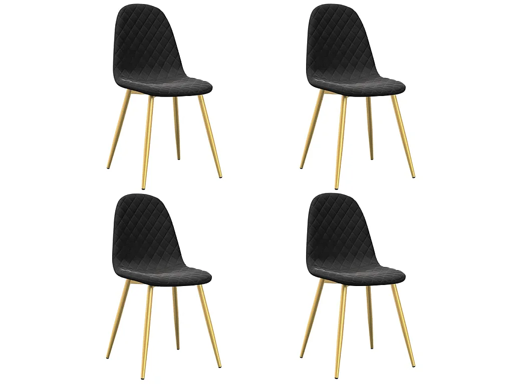 Eetkamerstoelen 4 st fluweel zwart