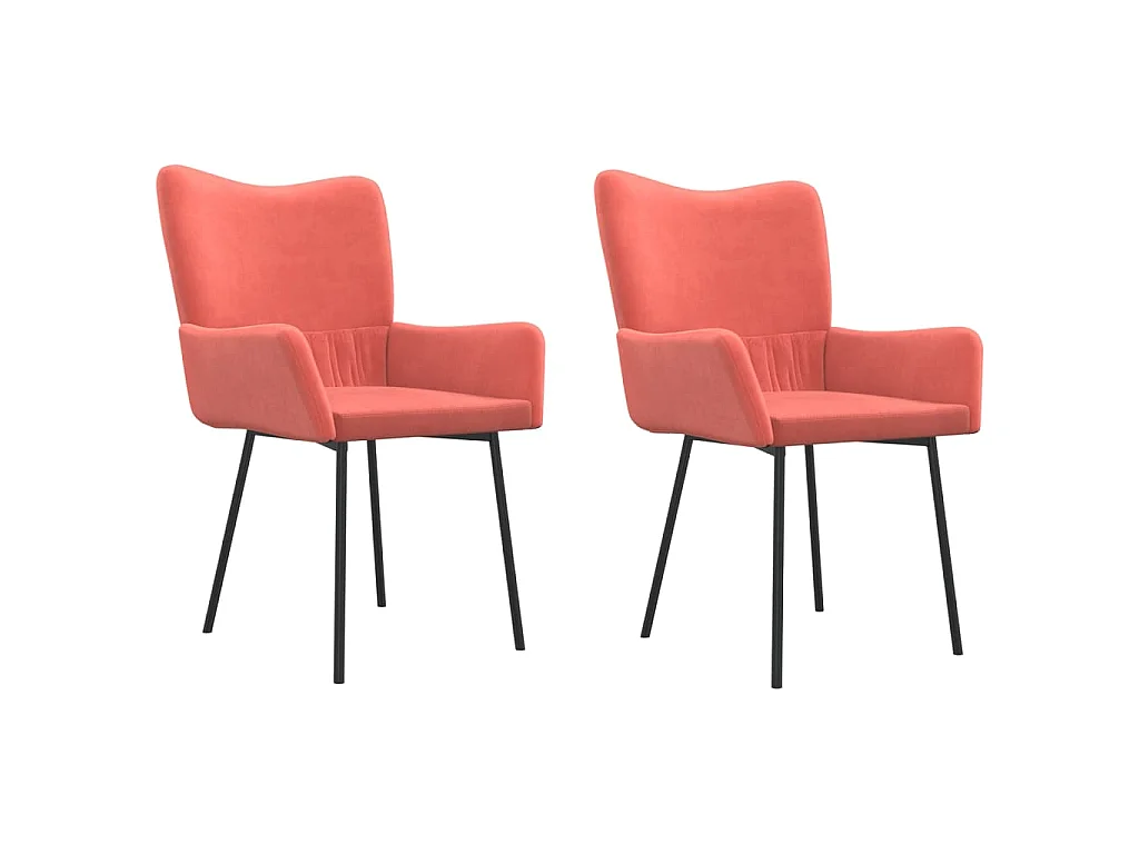 Eetkamerstoelen 2 st fluweel roze