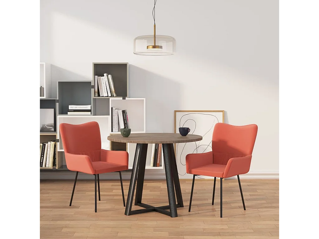 Eetkamerstoelen 2 st fluweel roze