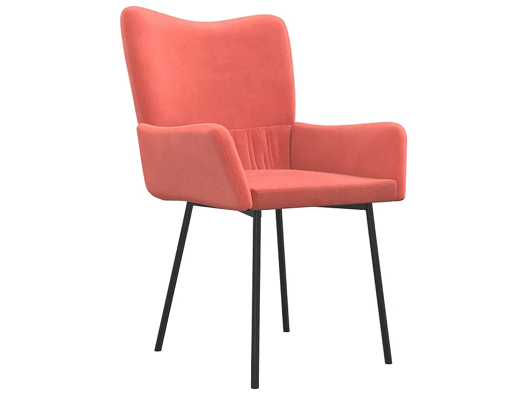 Eetkamerstoelen 2 st fluweel roze