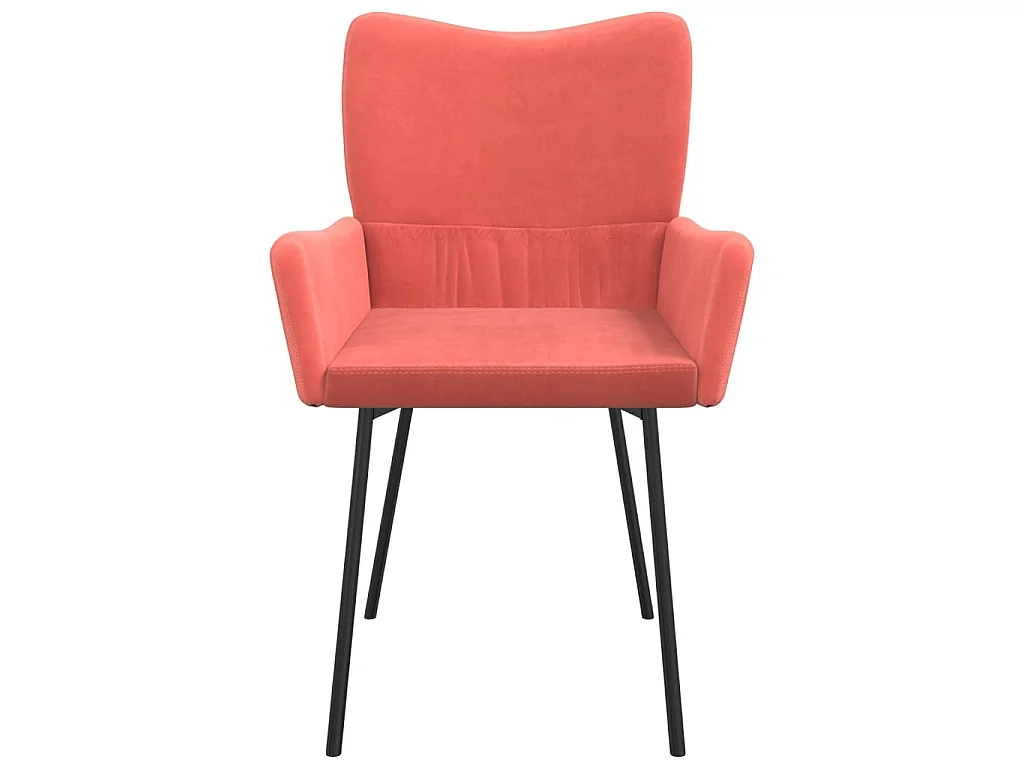 Eetkamerstoelen 2 st fluweel roze